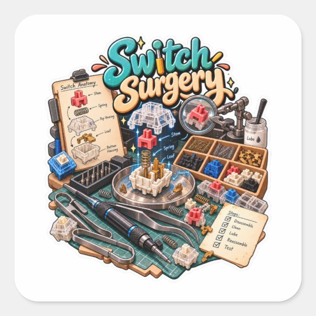 Switch Surgery Mechanical Keyboard Sticker (Front)