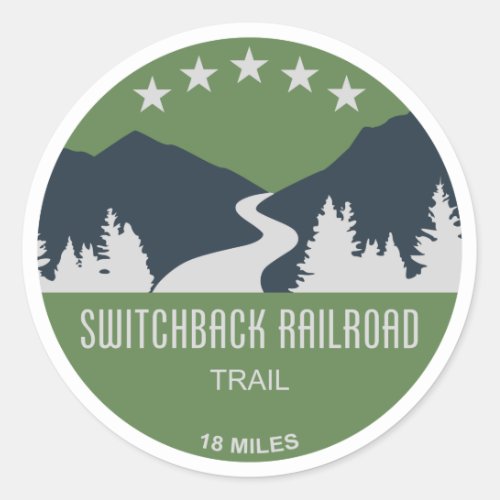 Switchback Railroad Trail Classic Round Sticker