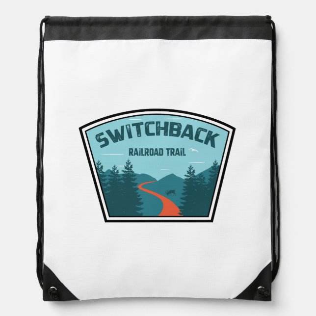 Switchback Railroad Trail Drawstring Bag (Front)