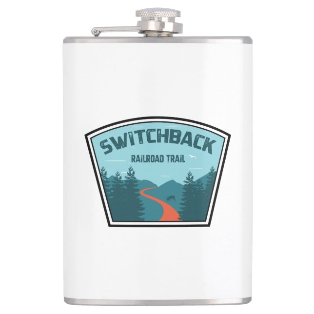 Switchback Railroad Trail Flask (Front)
