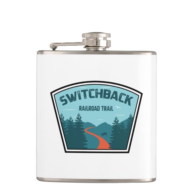 Switchback Railroad Trail Flask (Front)