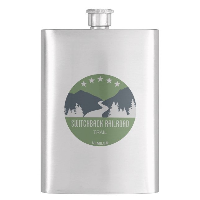 Switchback Railroad Trail Flask (Front)
