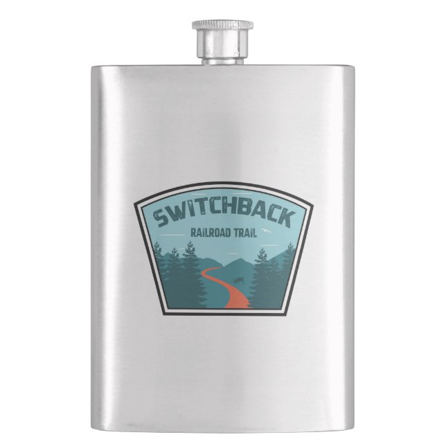 Switchback Railroad Trail Flask (Front)