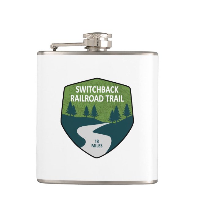 Switchback Railroad Trail Flask (Front)
