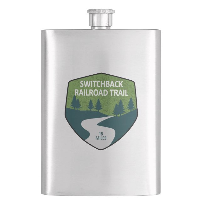 Switchback Railroad Trail Flask (Front)