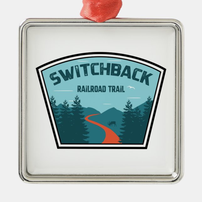 Switchback Railroad Trail Metal Ornament (Front)