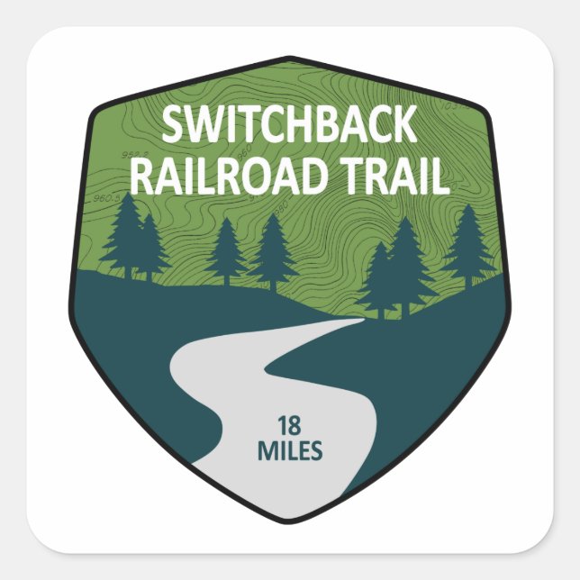 Switchback Railroad Trail Square Sticker (Front)
