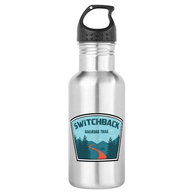 Switchback Railroad Trail Stainless Steel Water Bottle (Front)