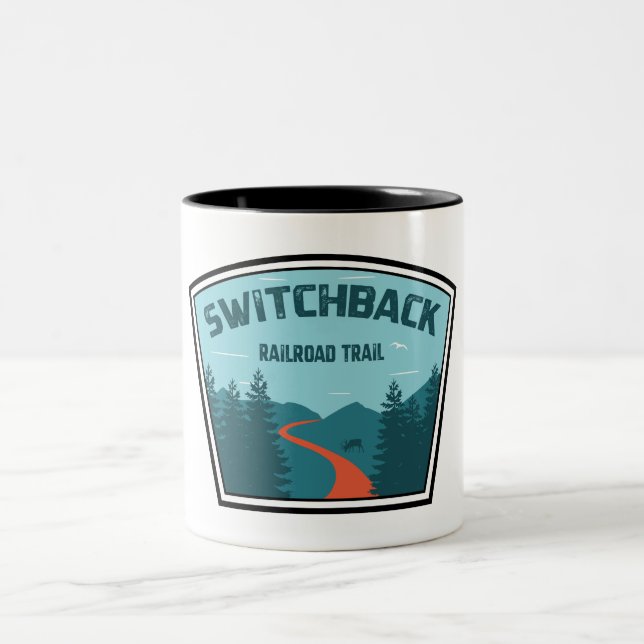 Switchback Railroad Trail Two-Tone Coffee Mug (Center)