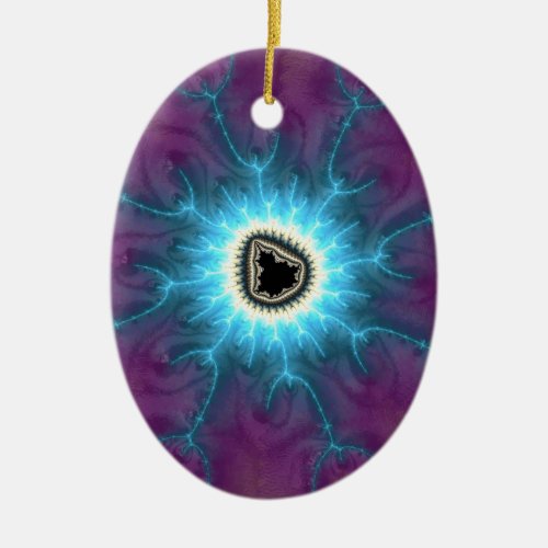 Switched On Mandelbrot Shocking Fractal Abstract Ceramic Ornament