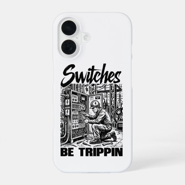Switches Be Trippin Electrical Engineer Funny iPhone Case (Back)
