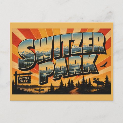 Switzer Park Alberta Lakes Forests Mountains Art Postcard