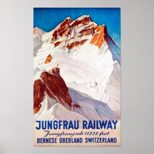 " Switzerland: 1936 Bernese Oberland - Jungbahn jo Poster