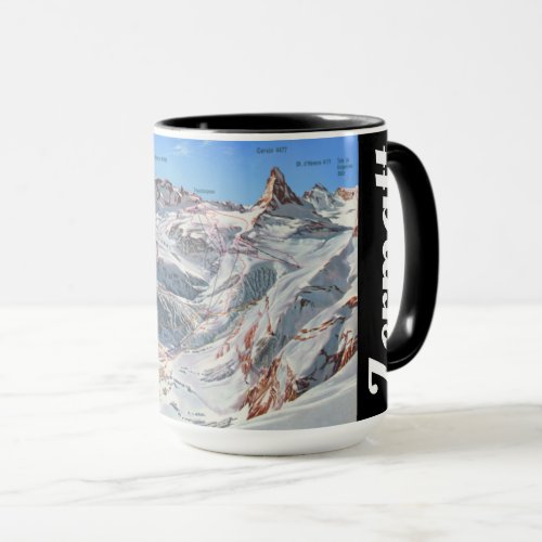  Switzerland 1970stoday Valais _ Zermatt Panora Mug