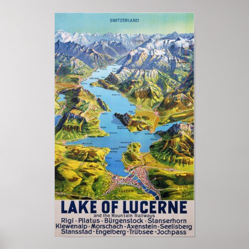 Switzerland 2022today _ Lake Lucerne Panorama Poster