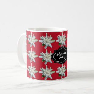 Switzerland alpine Edelweiss monogram name Coffee Mug