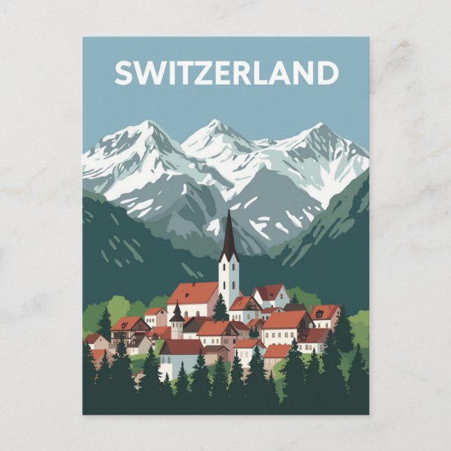 Switzerland Alpine Village Postcard (Front)