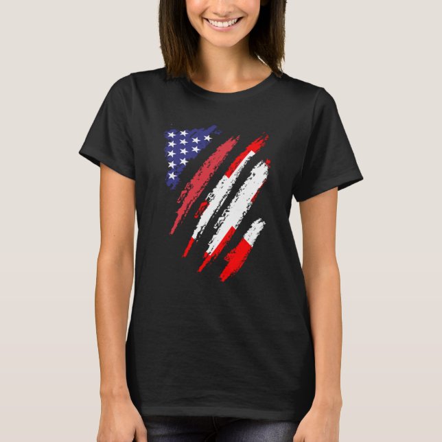 Switzerland American Grown Flag USA Patriot Herita T-Shirt (Front)