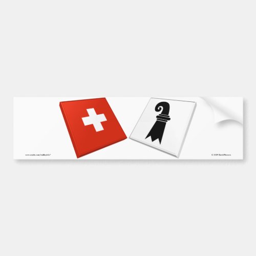 Switzerland and Basel_Stadt Flags Bumper Sticker