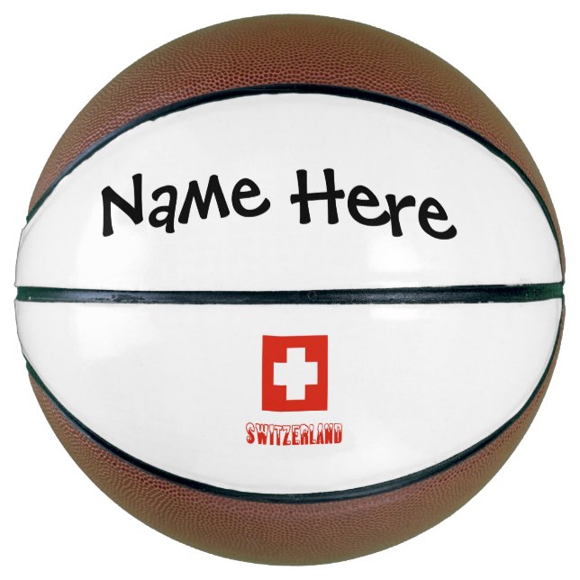 Switzerland and Swiss Flag Personalized  Basketball (Front)