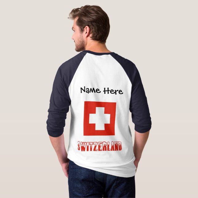 Switzerland and Swiss Flag Personalized  T-Shirt (Back Full)