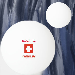 Switzerland and Swiss Flag Red Personalized Ping Pong Ball