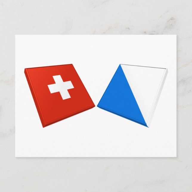Switzerland and Zurich Flags Postcard (Front)