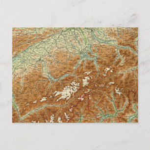 Switzerland Atlas Map Postcard