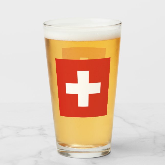 SWITZERLAND BEER GLASS  (Front Filled)