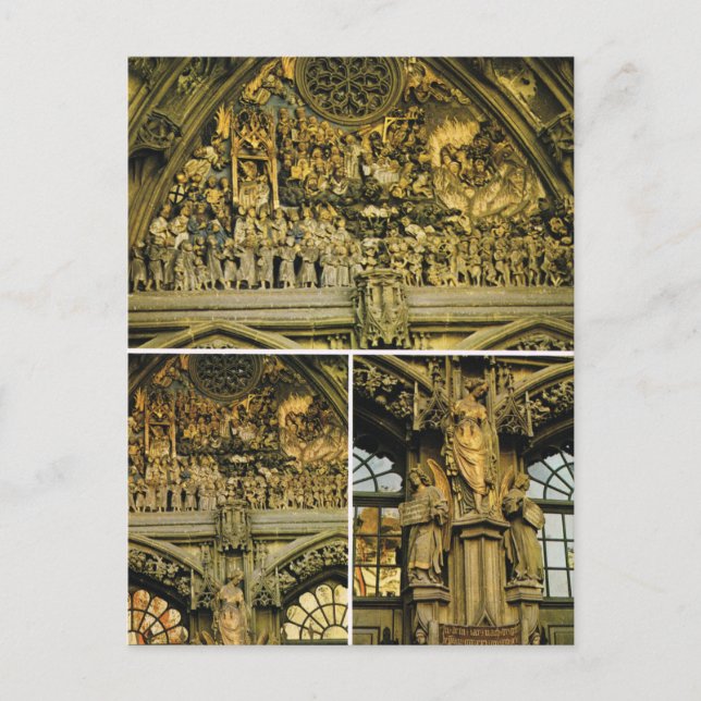 Switzerland, Bern Cathedral, carving on doorway Postcard (Front)