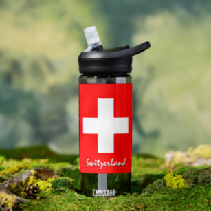 Switzerland bottle, patriotic Swiss Flag Water Bottle