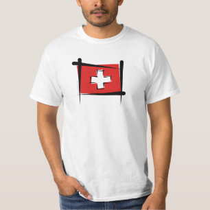 Switzerland Brush Flag T-Shirt