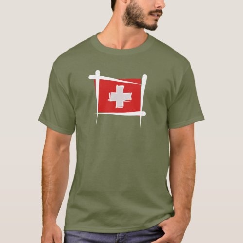 Switzerland Brush Flag T_Shirt