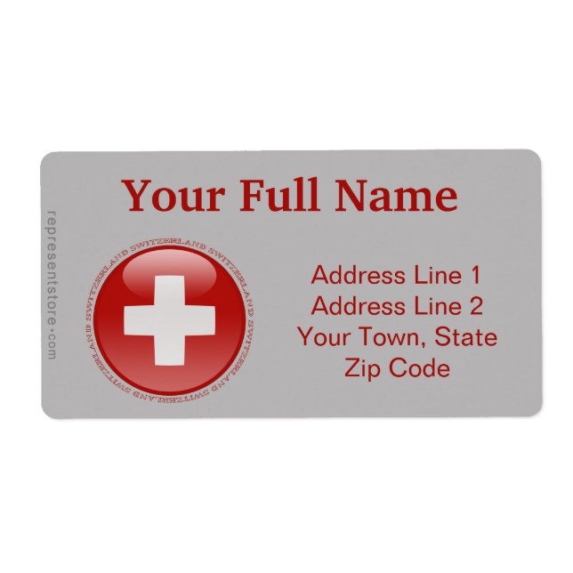 Switzerland Bubble Flag Label (Front)