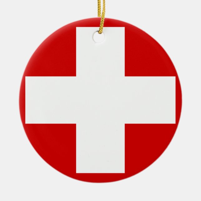 Switzerland Ceramic Ornament (Front)