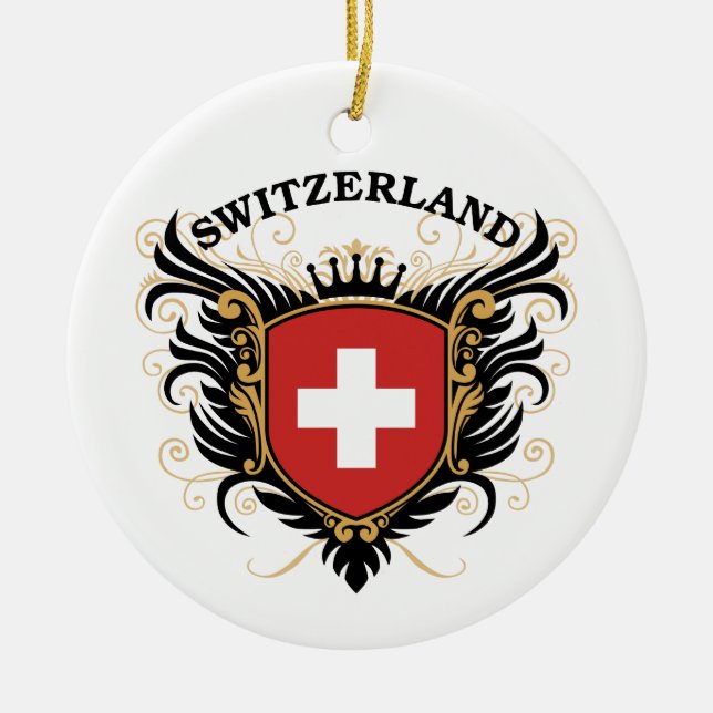 Switzerland Ceramic Ornament (Front)