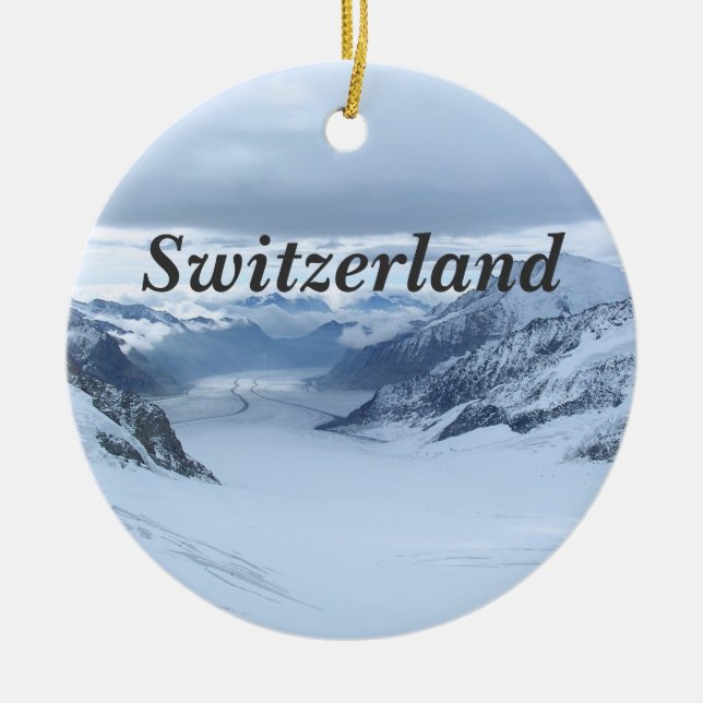 Switzerland Ceramic Ornament (Front)