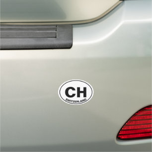 Switzerland (CH) Euro Oval Sticker Oval Bumper Car Magnet