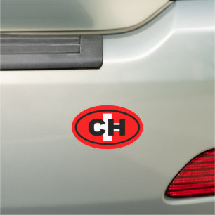 Switzerland CH European oval Car Magnet