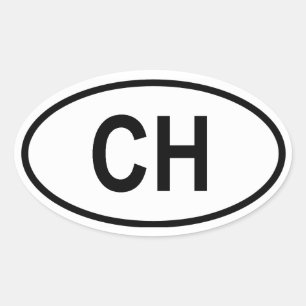 Switzerland "CH" Oval Sticker