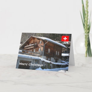 Switzerland, Chalet in the village Holiday Card
