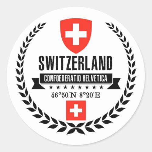 Switzerland Classic Round Sticker
