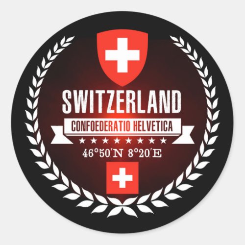 Switzerland Classic Round Sticker