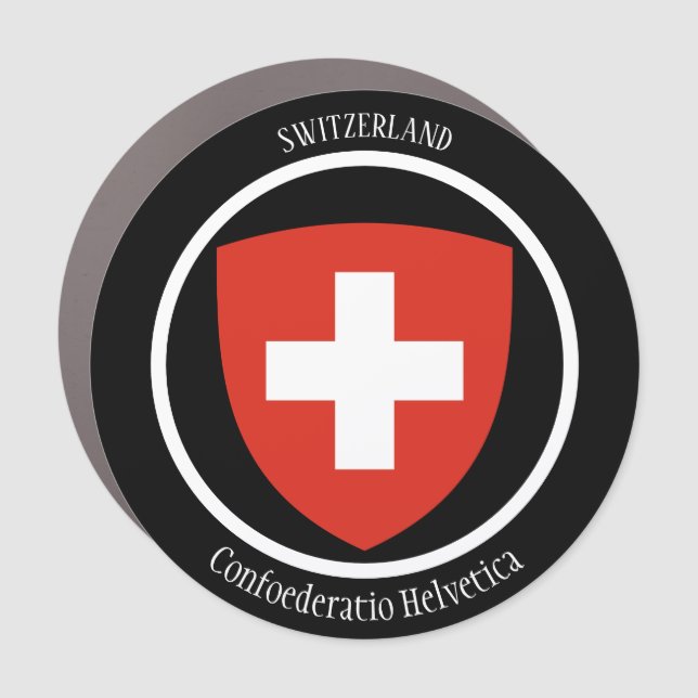 Switzerland Coat of Arms Patriotic Car Magnet (Front)