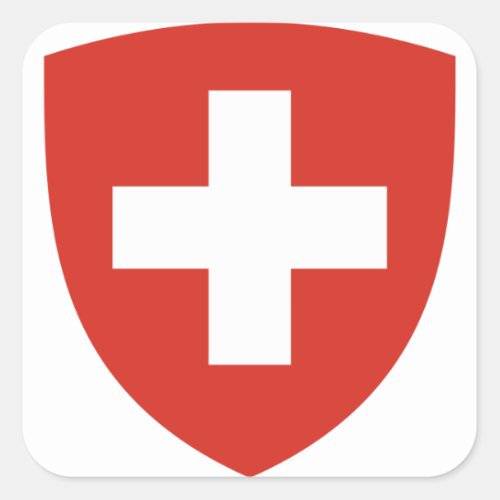 Switzerland Coat of Arms Square Sticker