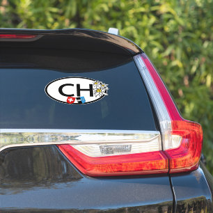 Switzerland Country Code. Swiss & Aargau Crests Sticker