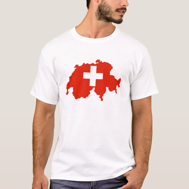 switzerland country flag map swiss symbol T-Shirt (Front)