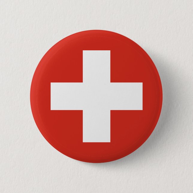 Switzerland country flag roundel symbol army milit button (Front)