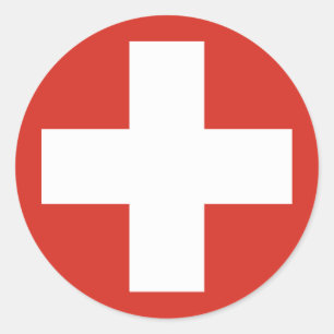 Switzerland country flag roundel symbol army milit classic round sticker