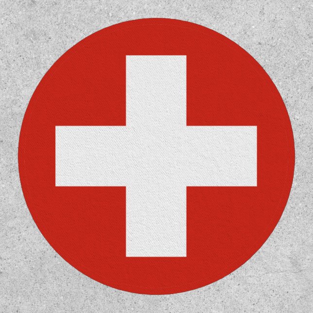 Switzerland country flag roundel symbol army milit patch (Front)